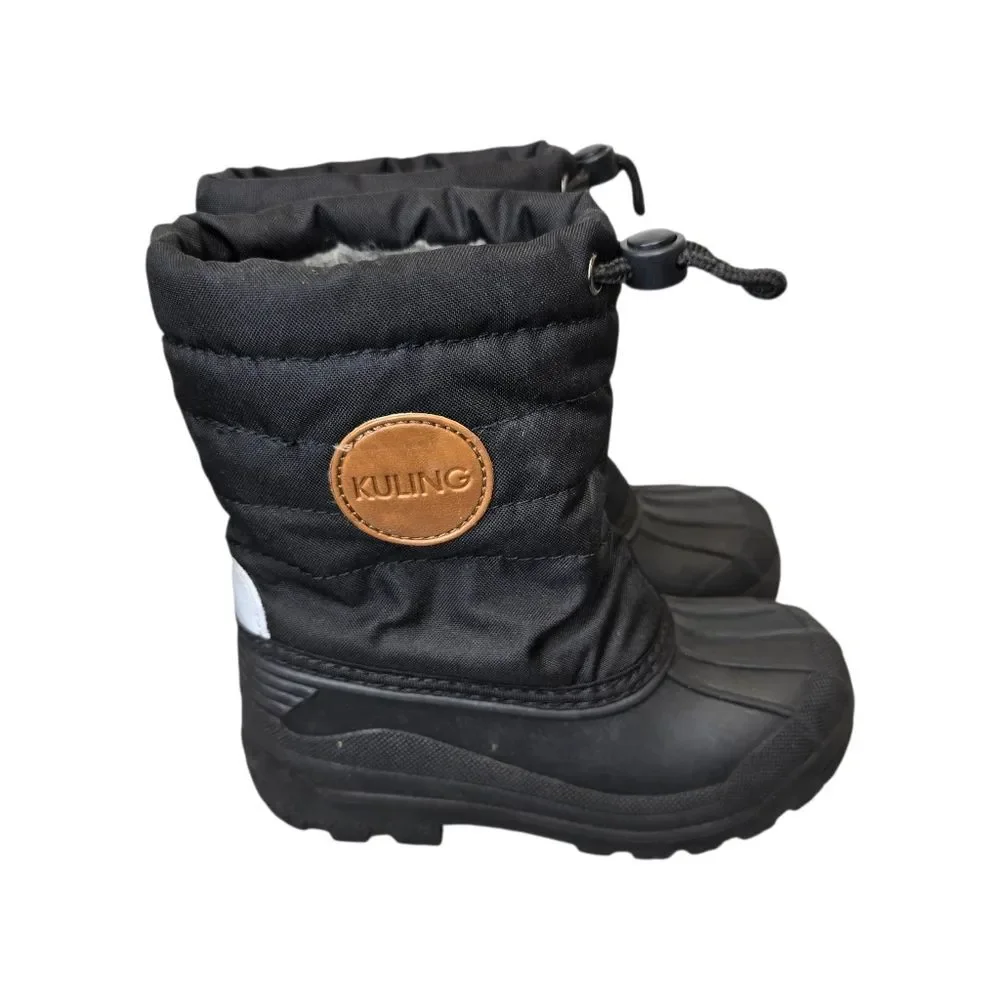 Kuling Toddler Kids Euro 27 US 10 Black Waterproof  Insulated Winter Snow Boots